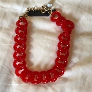 Jcrew red chain link necklace